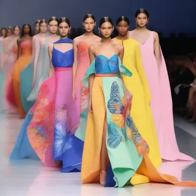 The runway was filled with models showcasing dresses inspired by the graceful movements of the butterfly stroke, with flowing fabrics and bold colors.
