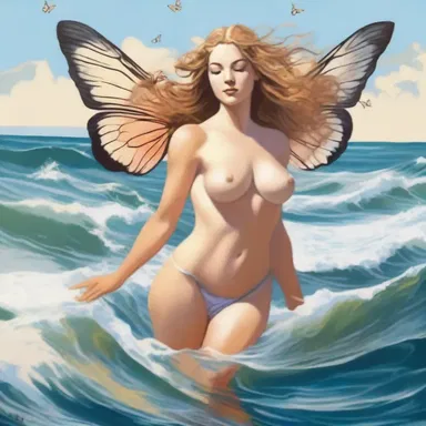 According to ancient Greek mythology, the goddess Aphrodite emerged from the sea, gliding through the waves with a mesmerizing butterfly stroke.