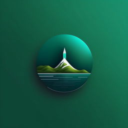 startup app logo for company name idyllic in deep green or turquoise, flat minimalist style