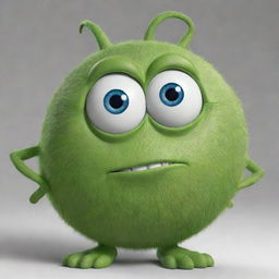 A version of Mike Wazowski, the green, round monster from Monsters, Inc., depicted with three eyes instead of one.