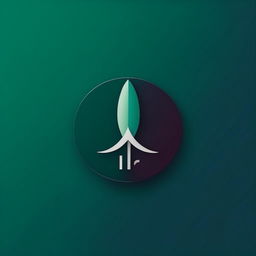 startup app logo for company name idyllic in deep green or turquoise, flat minimalist style