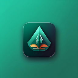 startup app logo for company name idyllic in deep green or turquoise, flat minimalist style, solid colors, no gradient