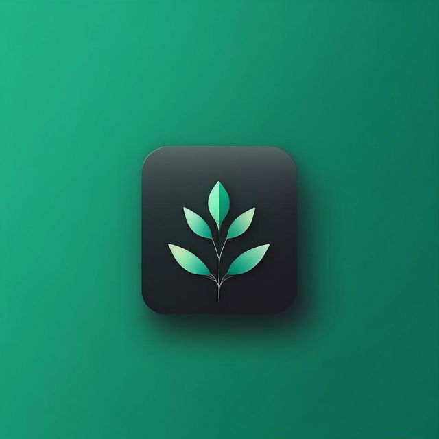 startup app logo for company name idyllic in deep green or turquoise, flat minimalist style, solid colors, no gradient