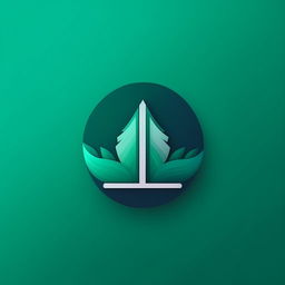 startup app logo for company name idyllic in deep green or turquoise, flat minimalist style, solid colors, no gradient