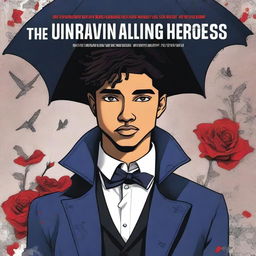 An exquisite book cover for 'The Unraveling of Heroes: A Love Story in a World on the Brink'