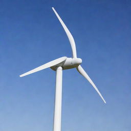 An ultra-efficient, silent home wind turbine, structured with modern design elements, sleek curvature for optimal wind capture, in a compact, household-friendly size.