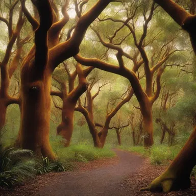 The magical forest in the movie was filled with magnificent silky oak trees, creating a mystical atmosphere.