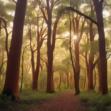 The magical forest in the movie was filled with magnificent silky oak trees, creating a mystical atmosphere.