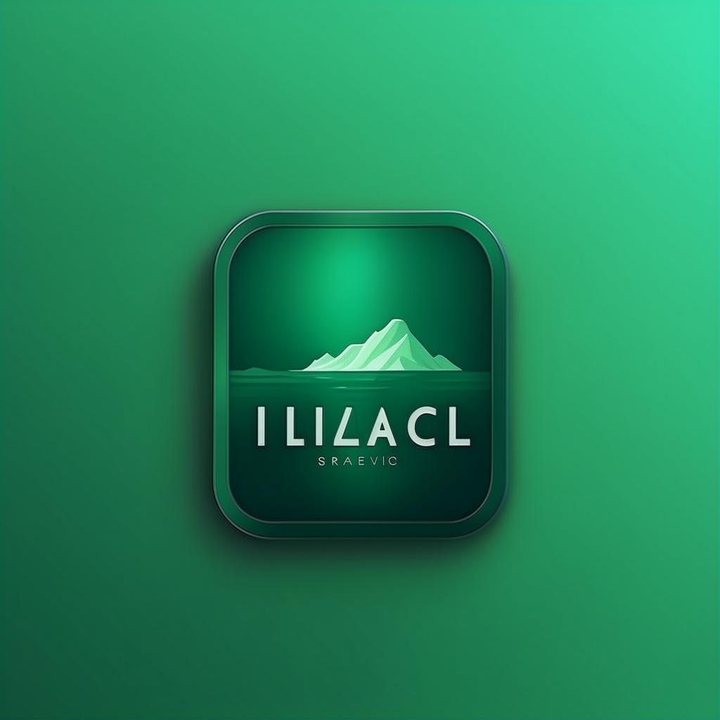 startup app logo for company name idyllic in deep green or turquoise, flat minimalist style, solid colors, no gradient