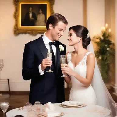 He poured a draft of champagne into two crystal glasses, creating a romantic atmosphere as they toasted to their love.