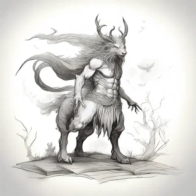 The illustrator presented a beautiful draft of the mythical creature for the fantasy book.