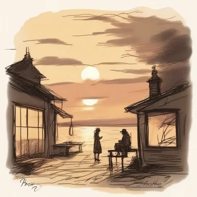 The painter sketched a draft of the sunset to capture the romantic atmosphere of the scene.