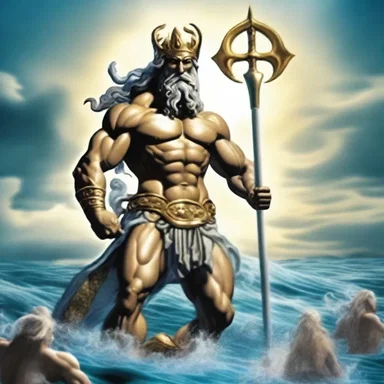 In Greek mythology, the god Poseidon was often depicted with a trident, which symbolized his control over the draft of the seas.