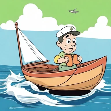 In the cartoon show, the character sailing a small boat was always conscious of the draft to avoid running aground.
