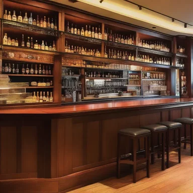 The bar in the restaurant was beautifully designed with a modern draft system for serving a variety of craft beers.