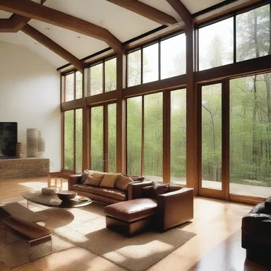 The architect incorporated large windows in the design to allow for natural light and air drafts.