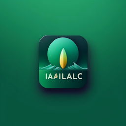 startup app logo for company name idyllic in deep green or turquoise, flat minimalist style, solid colors, no gradient