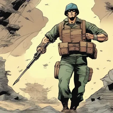 In the comic book series, the protagonist was reluctant to be drafted into the army but eventually became a brave soldier.