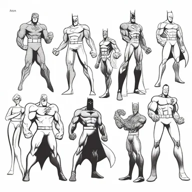 The artist used a draft to create the initial design for the characters in the comic book.