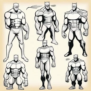The artist used a draft to create the initial design for the characters in the comic book.