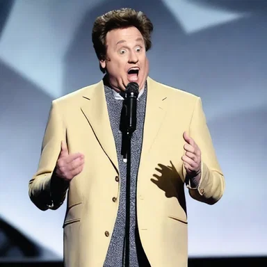 The comedian quickly drafted a funny sketch for his stand-up routine.