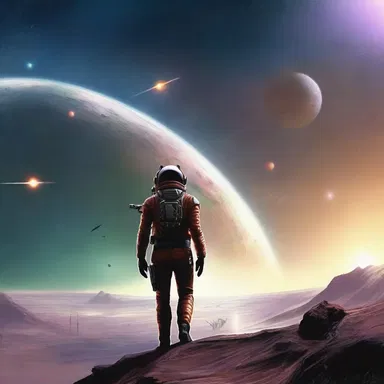 In the intergalactic novel, the protagonist embarks on a dangerous quest to save the galaxy from destruction.