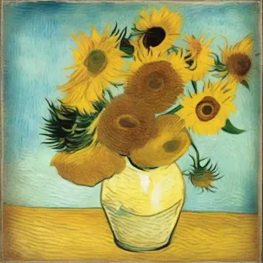 In the famous painting 'Sunflowers' by Vincent van Gogh, the flowers are depicted unshaded to evoke a sense of vibrant and joyful atmosphere.