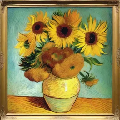 In the famous painting 'Sunflowers' by Vincent van Gogh, the flowers are depicted unshaded to evoke a sense of vibrant and joyful atmosphere.