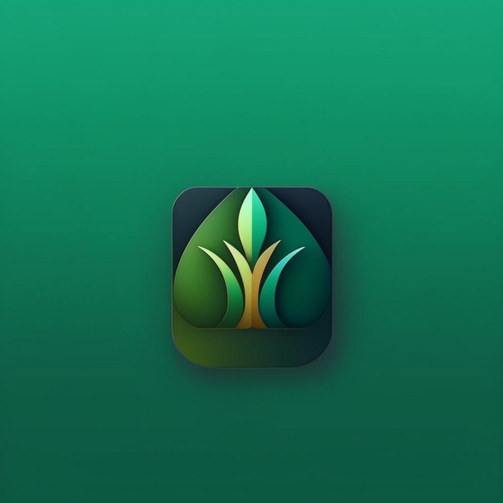 startup app logo for company name idyllic in deep green or turquoise, flat minimalist style, solid colors, no gradient