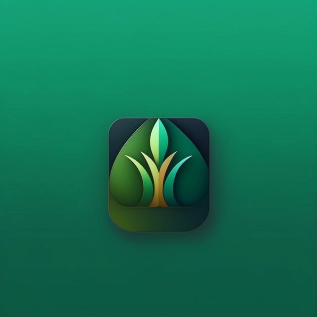 startup app logo for company name idyllic in deep green or turquoise, flat minimalist style, solid colors, no gradient