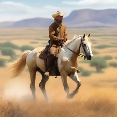 The protagonist rode his trusty palomino through the wild prairies, embodying freedom and adventure in the story.