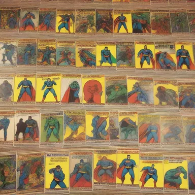The comic book shop had a vast collection of trading cards featuring superheroes and villains.