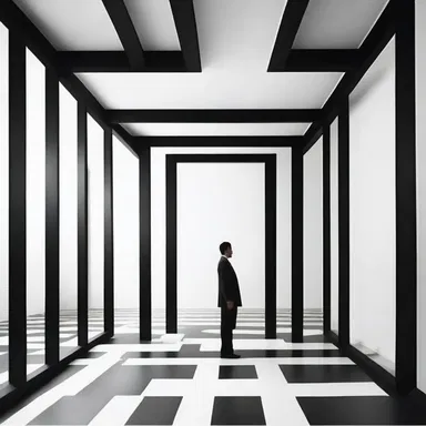 The architect used optical illusions to deceive visitors into thinking the room was much larger than it actually was.