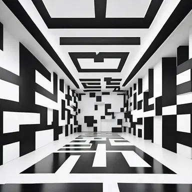 The architect used optical illusions to deceive visitors into thinking the room was much larger than it actually was.
