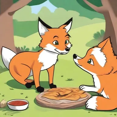 In the cartoon, the cunning fox was able to deceive the other animals into giving him all the food.