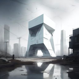 A high-quality digital art image representing a mysterious and dystopian landscape