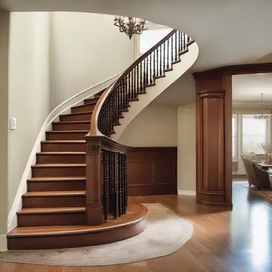 The architect decided to steepen the staircase to add drama and elegance to the entrance.