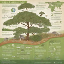 An informative and educational poster showcasing the origin and evolution of eco-tourism, featuring key milestones and figures, suitable for a presentation.