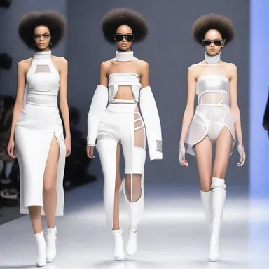 The fashion designer showcased a unique collection with test tube-shaped accessories, adding a futuristic and avant-garde touch to the outfits.