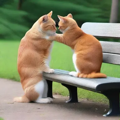 As they sat together on the park bench, he couldn't resist gently squeezing her hind end.