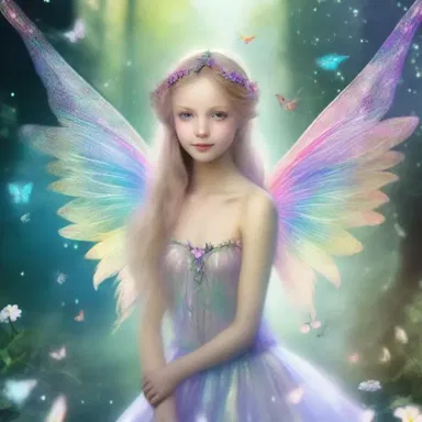 In the magical land of Elara, the fairies had beautiful hind ends shimmering with iridescent colors.