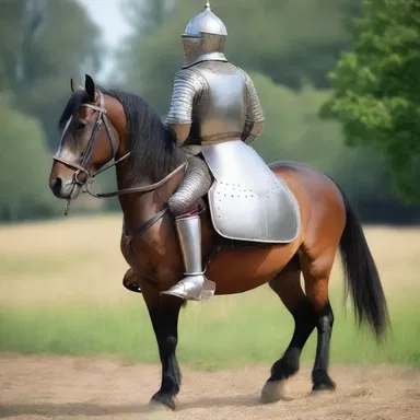 During the medieval period, knights wore metal plates to protect their hind ends in battle.