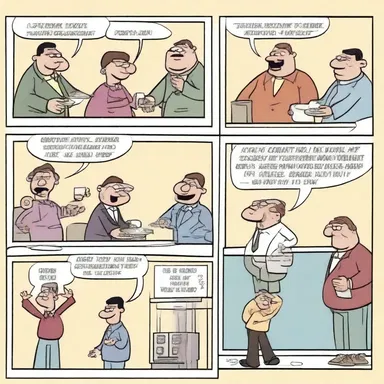 In the comic strip, the syncopated rhythm of the punchline adds to the comedic effect.