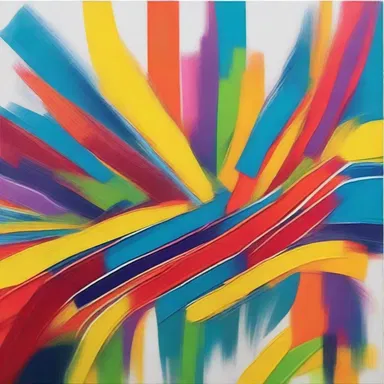 The abstract painting featured vibrant colors and syncopated lines, giving it a dynamic and energetic feel.