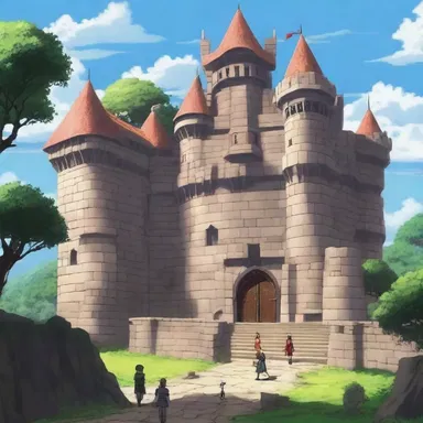In the fantasy anime series, the protagonists use a mangonel to defend their castle against enemy forces.
