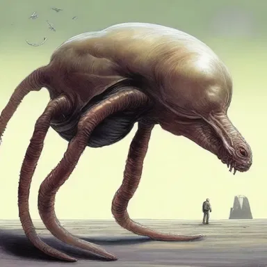 In the science fiction novel, the protagonist discovered a peculiar creature with a scrag-like appendage on its neck.