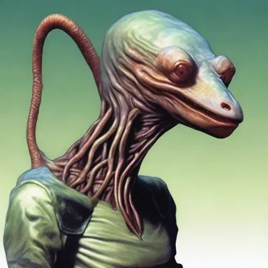 In the science fiction novel, the protagonist discovered a peculiar creature with a scrag-like appendage on its neck.