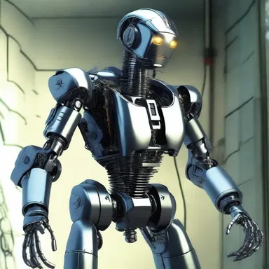 In the science fiction novel, the robotic character was programmed to scrag any intruders with an iron collar.