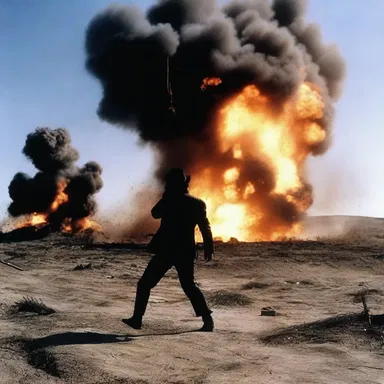 The climax of the movie was marked by a scene filled with explosions, where the infuriation of the main character was palpable as he sought revenge against his enemies.