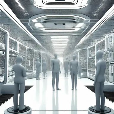 In the futuristic world depicted in the novel, humans possess technology that helps regulate their emotions, minimizing infuriation and creating a harmonious society.